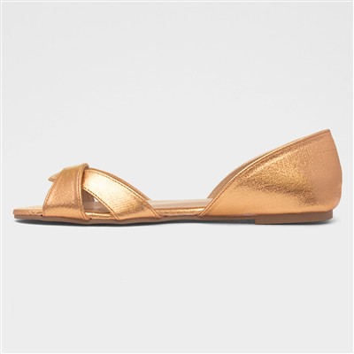 Pam Womens Rose Gold Open Toe Shoe