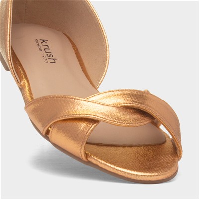 Pam Womens Rose Gold Open Toe Shoe