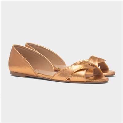 Pam Womens Rose Gold Open Toe Shoe