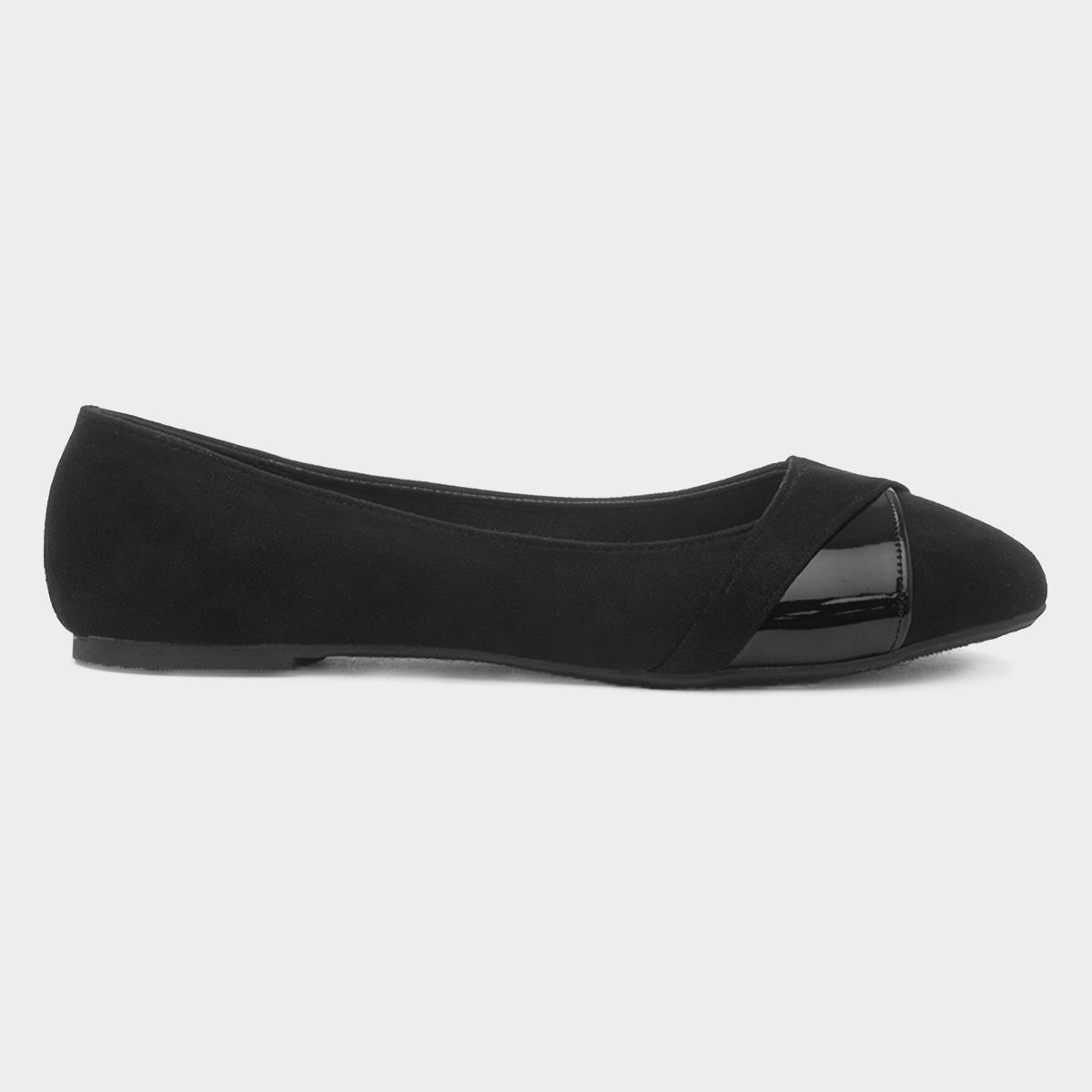 Roxxi Womens Black Wider Fitting Ballerina