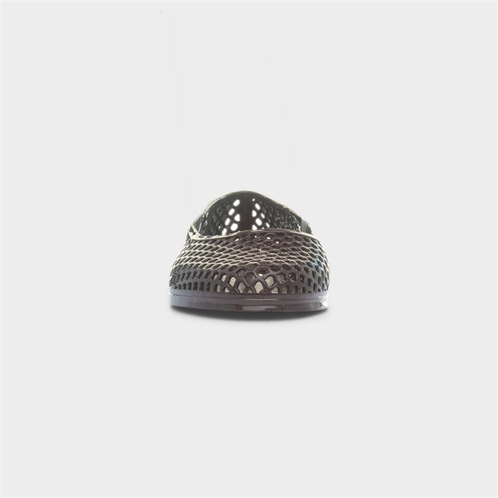 Womens Dark Brown Jelly Ballerina Shoe
