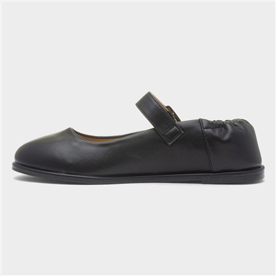 Liza Womens Black Buckle Ballerina Shoe