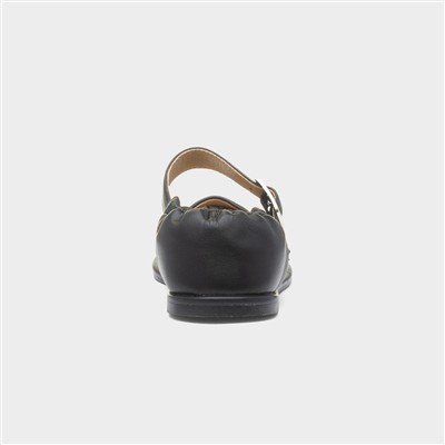 Liza Womens Black Buckle Ballerina Shoe