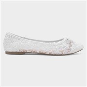 Lilley Womens White Lace Bow Ballerina Shoe (Click For Details)