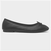 Lilley Womens Black Square Toe Ballerina (Click For Details)
