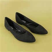 Lilley Womens Black Pointed Toe Slip On Ballerina (Click For Details)