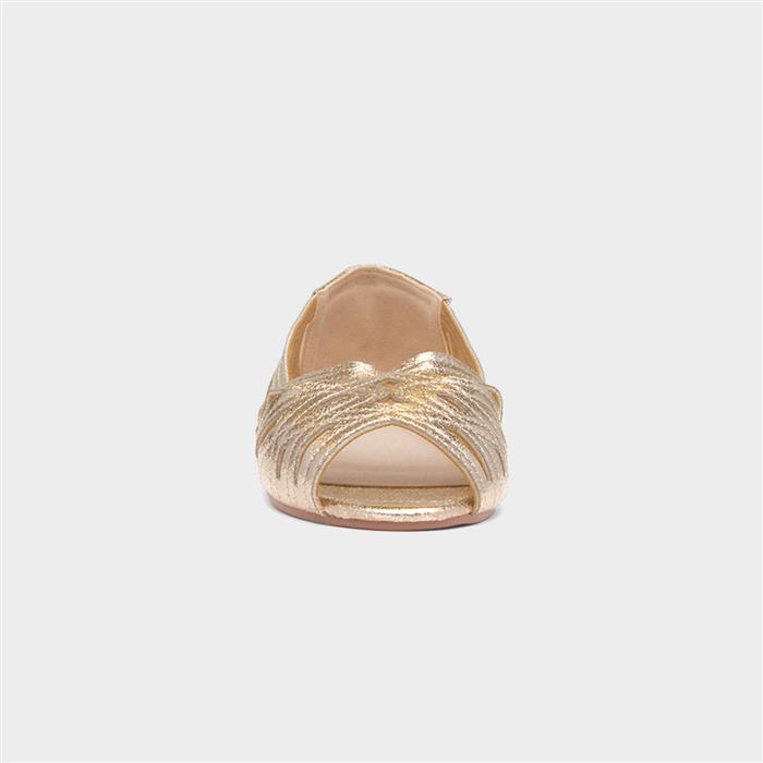 Renee Womens Gold Open Wide Fit Ballerina