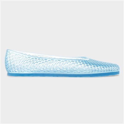 Gianna Womens Blue Jelly Ballerina Shoe
