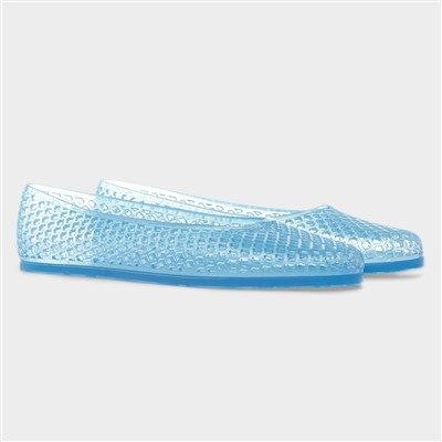 Gianna Womens Blue Jelly Ballerina Shoe