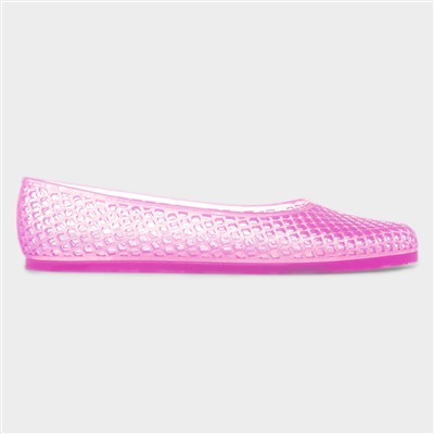 Womens Pink Jelly Ballerina Shoe