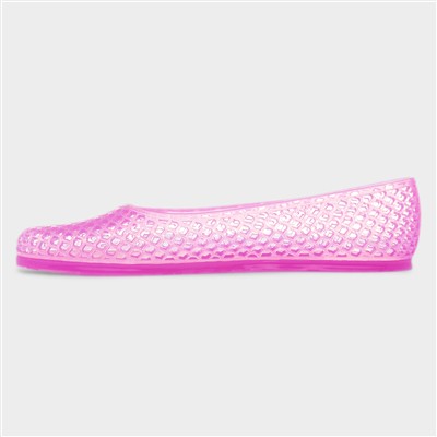 Womens Pink Jelly Ballerina Shoe