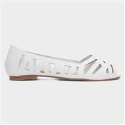 Krush Renee Womens White Open Toe Ballerina (Click For Details)