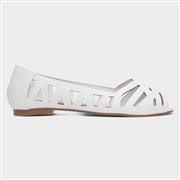 Krush Renee Womens White Open Toe Ballerina Shoe (Click For Details)