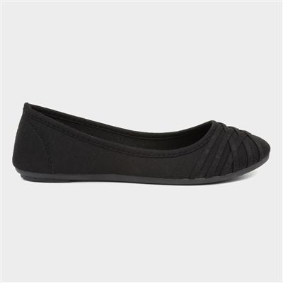 Genie Womens Black Cross Strap Ballerina