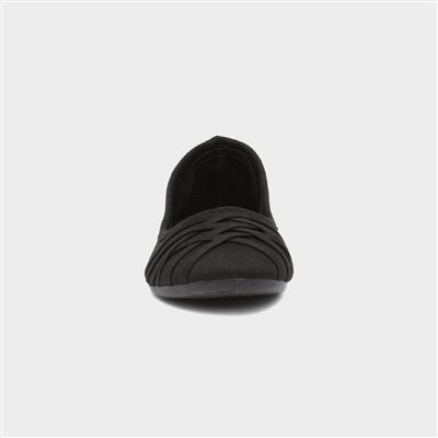 Genie Womens Black Cross Strap Ballerina