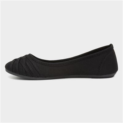 Genie Womens Black Cross Strap Ballerina