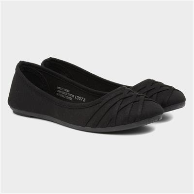 Genie Womens Black Cross Strap Ballerina