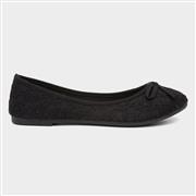 Lilley Gwen Womens Black Lace Slip On Ballerina (Click For Details)