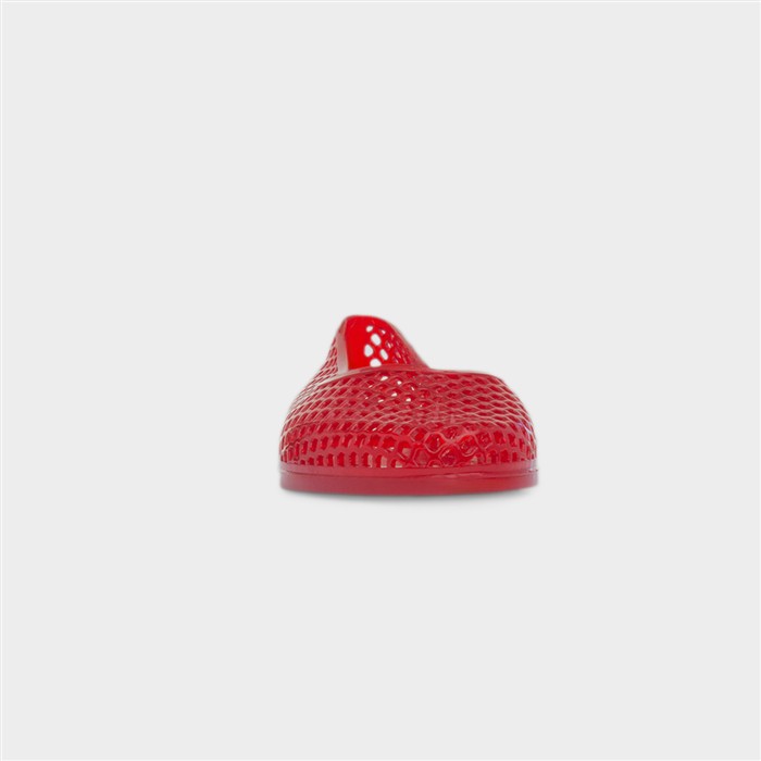 Womens Red Jelly Cut Out Ballerina Shoe