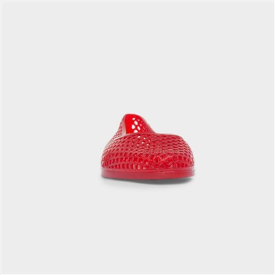 Womens Red Jelly Cut Out Ballerina Shoe