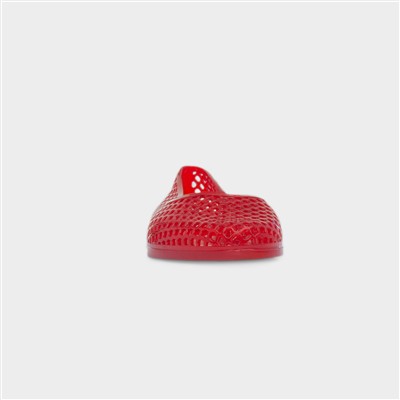 Womens Red Jelly Cut Out Ballerina Shoe