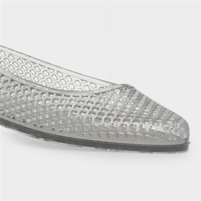 Womens Clear Jelly Cut Out Ballerina Shoe