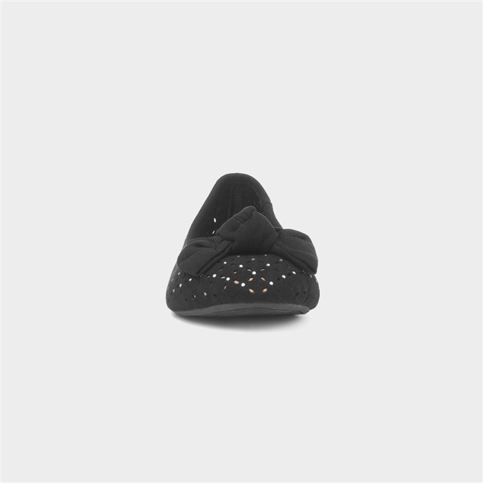 Womens Black Cut Out Detail Ballerina Shoe