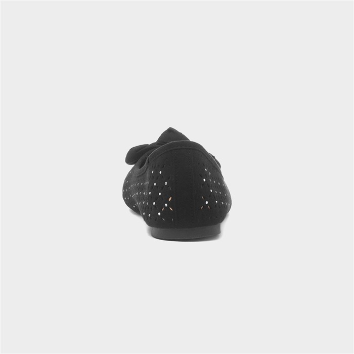 Womens Black Cut Out Detail Ballerina Shoe
