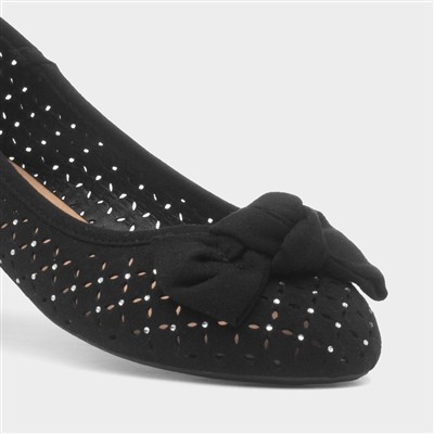 Womens Black Cut Out Detail Ballerina