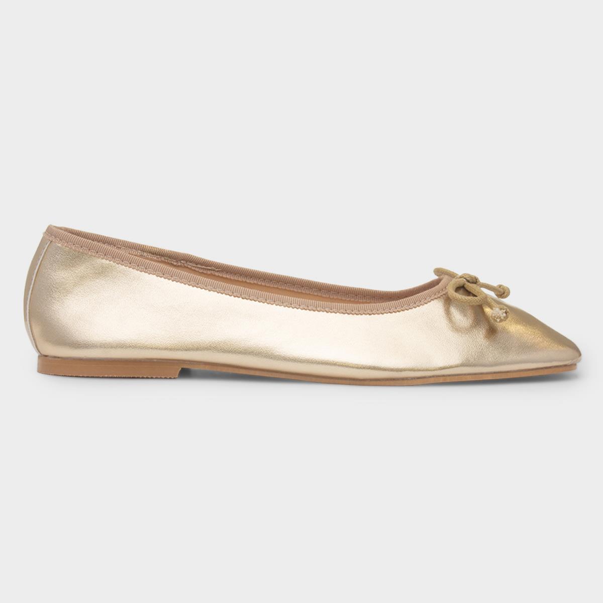 Penelope Womens Gold Ballerina