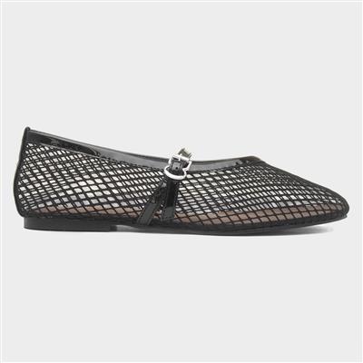 Krystal Womens Black Mesh Ballerina