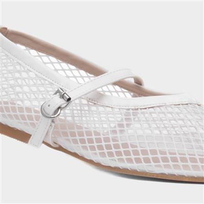 Krystal Womens White Ballerina