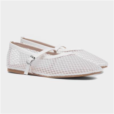 Krystal Womens White Ballerina