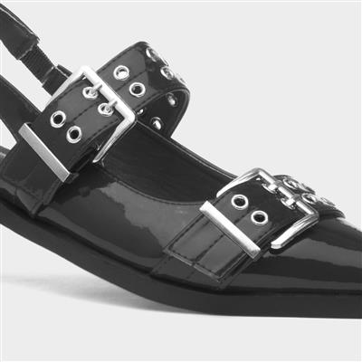 Miley Womens Black Buckle Shoe