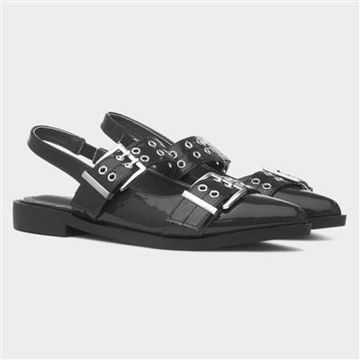 Miley Womens Black Buckle Shoe