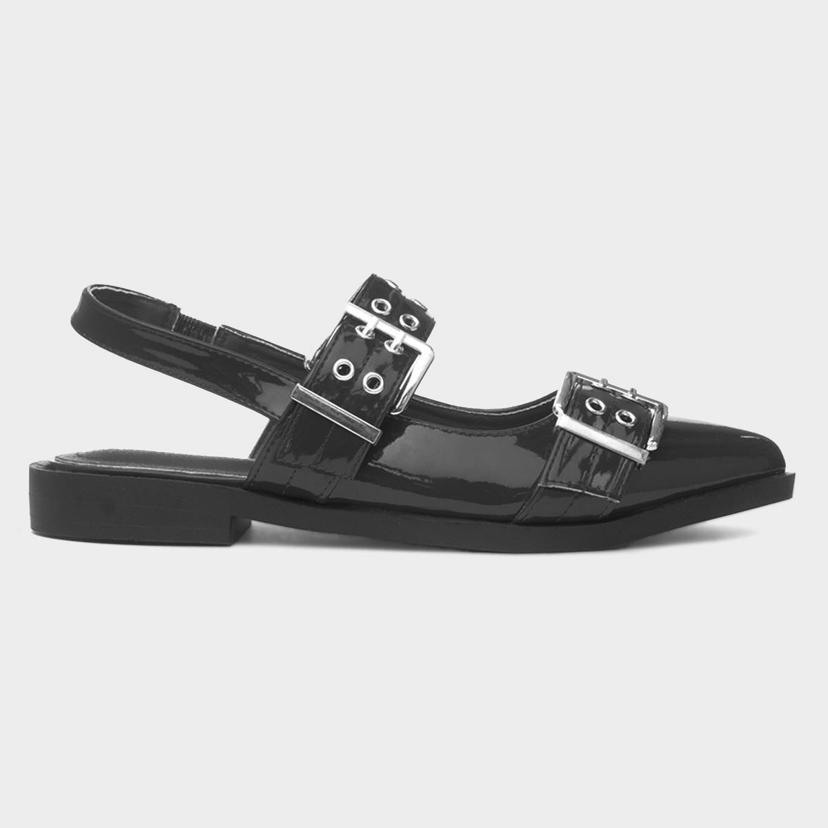 Miley Womens Black Buckle Shoe