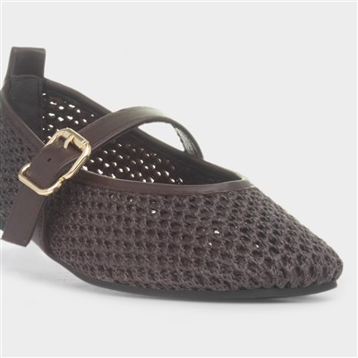 Brenda Womens Brown Woven Shoe