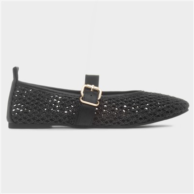 Brenda Womens Black Woven Shoe