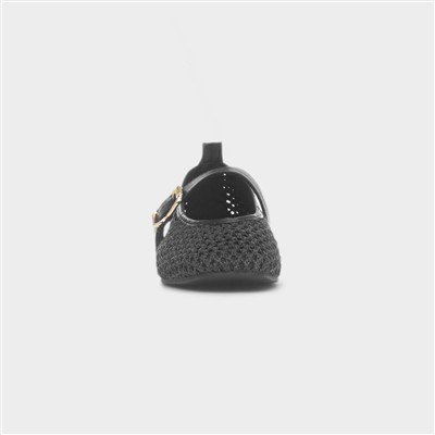 Brenda Womens Black Woven Shoe
