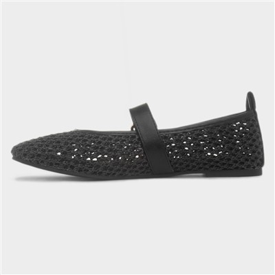 Brenda Womens Black Woven Shoe