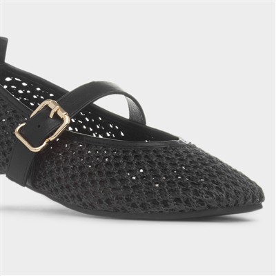 Brenda Womens Black Woven Shoe