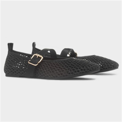 Brenda Womens Black Woven Shoe