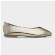 Krush Nicki Womens Gold Round Toe Ballerina Shoe (Click For Details)