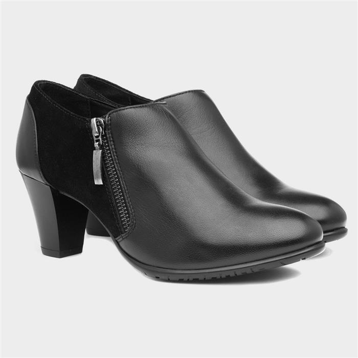 Comfort Plus Carlotta Womens Black Leather Shoe-140005 | Shoe Zone