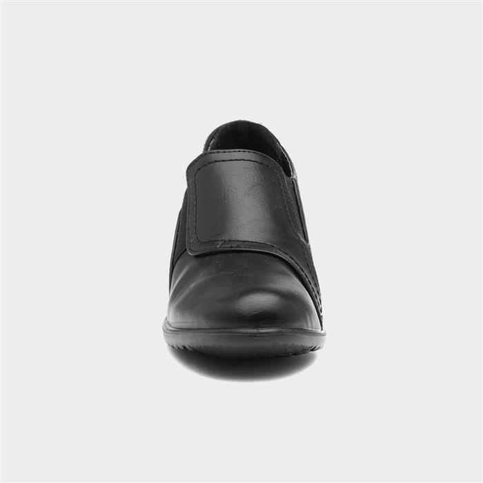 Louise Womens Black Slip On Heel Shoe