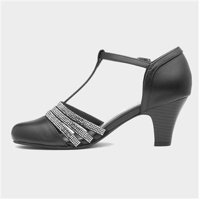 Veda Womens Black Diamante Heel