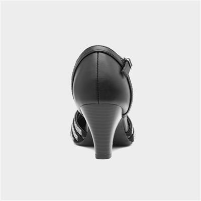 Veda Womens Black Diamante Heel