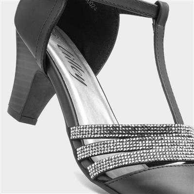 Veda Womens Black Diamante Heel