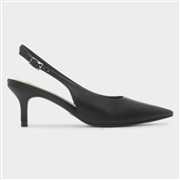 Lilley Womens Black Slingback Buckle Heel (Click For Details)