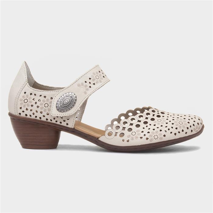 Rieker Women's Beige Antistress Leather Court Shoe Size 39